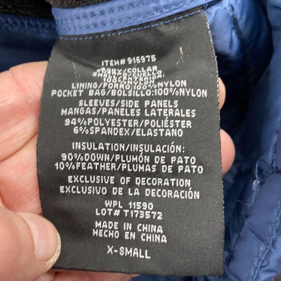 32 Degrees Heat Women's Down Puffer Jacket XS Blue & Black Quilted Winter - Picture 7 of 9